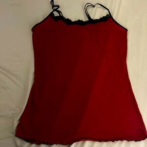 Red laced tank top